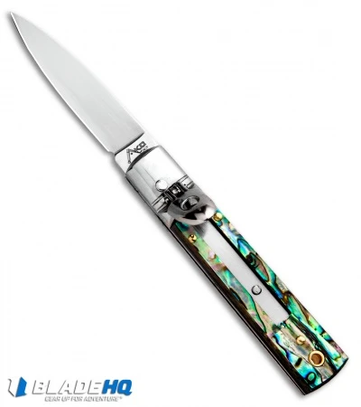 AKC Classic 6" Lever Lock Automatic Italian Knife Abalone (2.25" Satin) -Italian Blade Shop AKC Classic Lever Lock Abalone BHQ 94620 ns