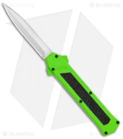 Italian Blade Shop -Italian Blade Shop AKC F 16 DA Dagger OTF Auto Neon Green Satin BHQ 113380 jr