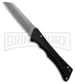 Italian Blade Shop -Italian Blade Shop AKC Smarty Automatic Knife Black Aluminum 3.3in Stonewash BHQ 180893 hd large