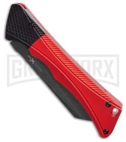 Italian Blade Shop -Italian Blade Shop AKC Smarty Automatic Knife Red w Black Bolster 3.3in Black Stonewash BHQ 184758 hd spine large