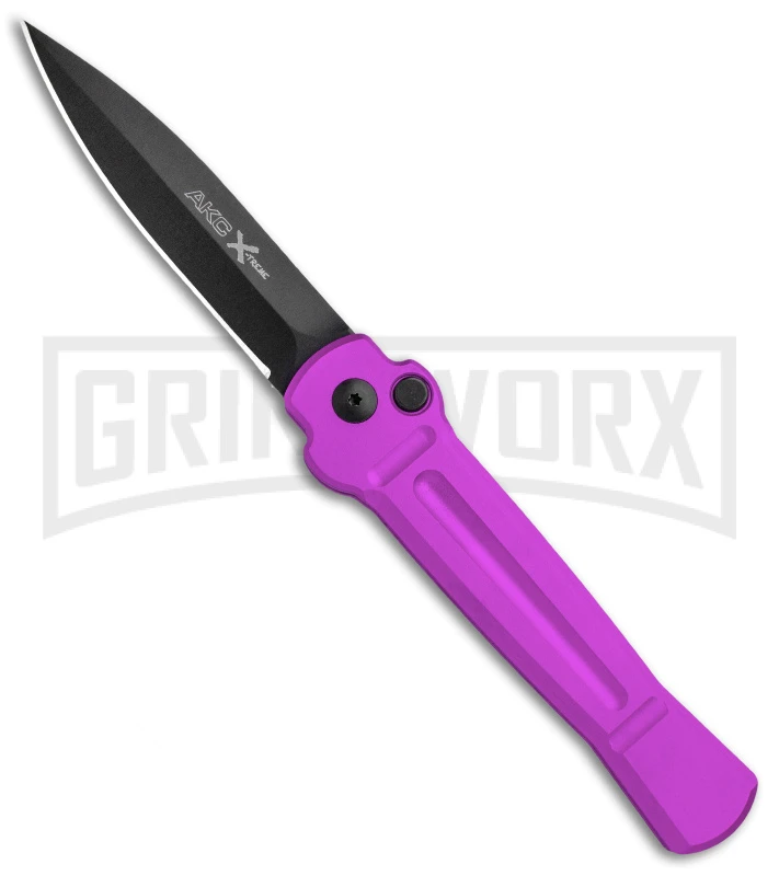 Italian Blade Shop -Italian Blade Shop AKC X treme Ace Auto Purple Black BHQ 179221 jr large