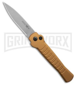 Italian Blade Shop -Italian Blade Shop AKC X treme Ace Automatic Knife Gold 3in Satin BHQ 189018 td large